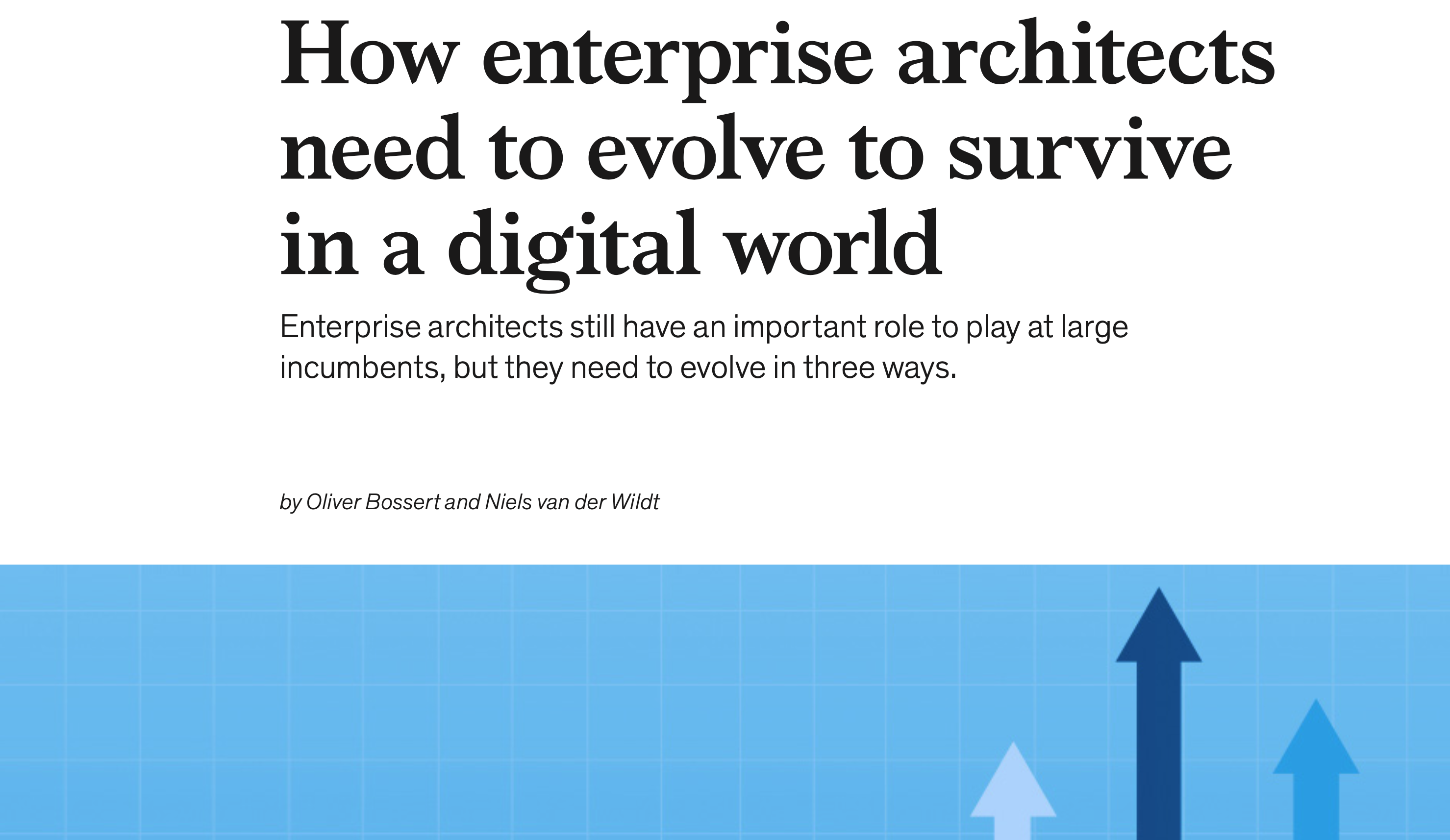 Will McKinsey be the first ‘big consultancy’ that gets (enterprise) architecture right?